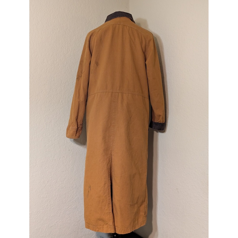 L.L. Bean Womens Small Vintage Made in USA Canvas Long Barn Coat Brown AQ41 - Picture 2 of 13